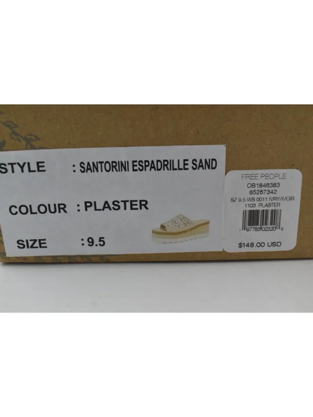 Free People Womens Size 9.5‎ Santorini Espadrille Plaster Platform Slides Shoes